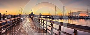 Sunrise over Naples City Dock in Naples, Florida. photo